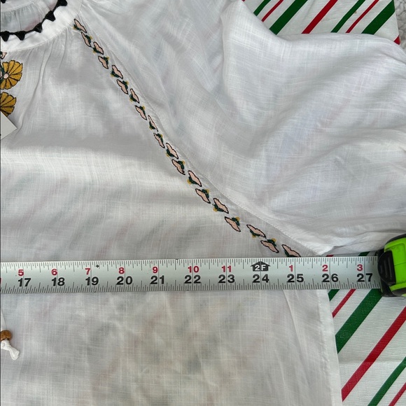 J Jill embroidered peasant blouse white multicolor size XL - Picture 7 of 10